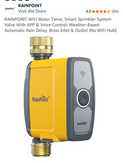 RainPoint TTV103WRF 1-Zone WiFi Smart Water Timer Brass NH No WiFi Hub