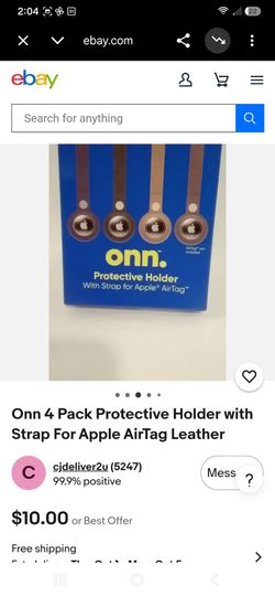 Onn 4-Pack AirTag Protective Holder with Strap
