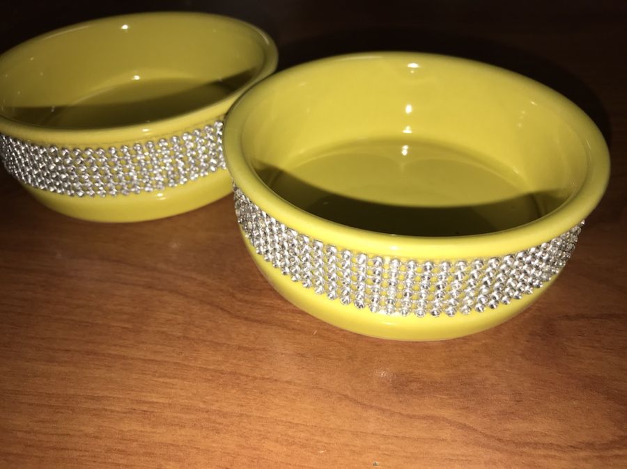 Gibson 4.5 inch Decorative Ceramic Pet Bowls (Pair)