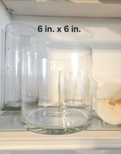 Clear Glass Cylinder Vases Set
