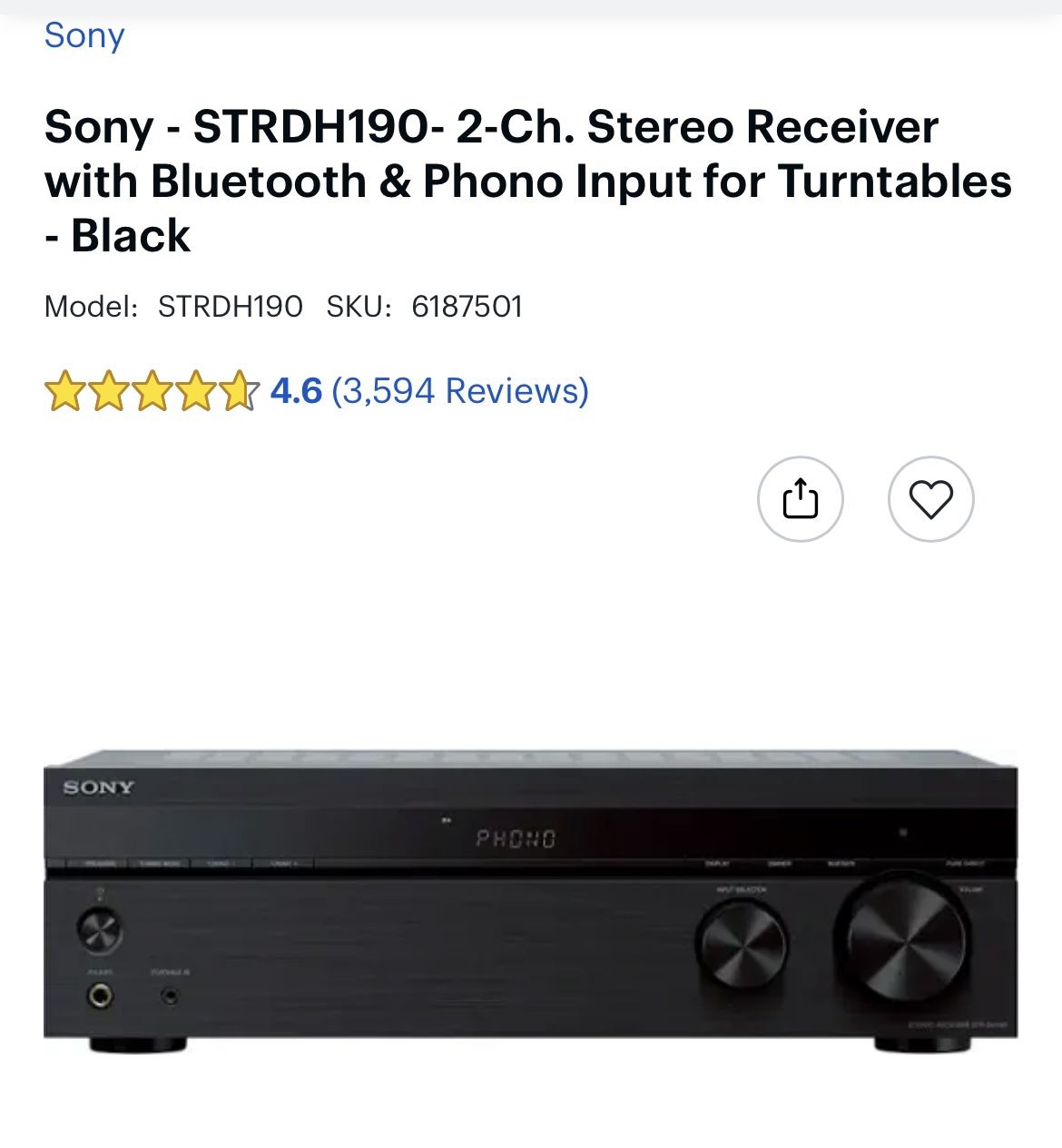 Sony Stereo Receiver