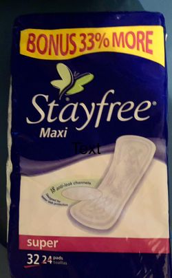 1 Package Of Stayfree Maxi Pads