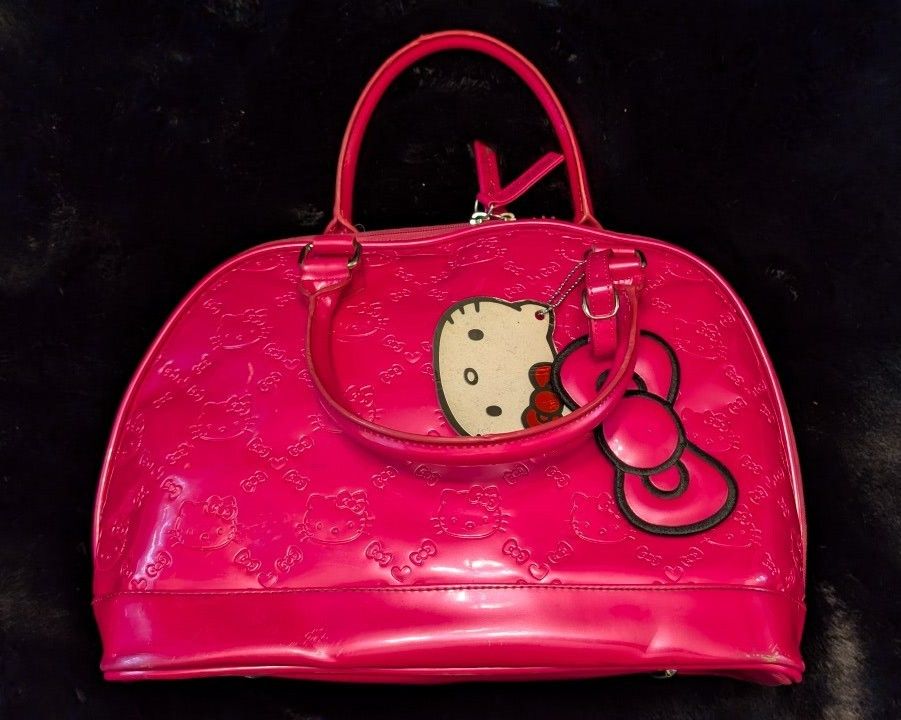 Vintage Loungefly Hello Kitty HOT PINK Patent Leather Purse