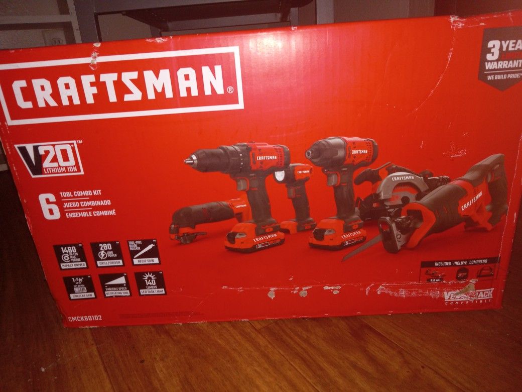 Brand New 6pc Craftsman V20 Tool Set 