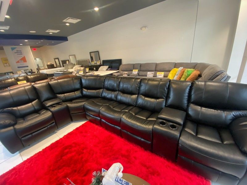 Tax Time Sale! Madrid Reclining Sectional Sofa-$1,099-Same Day Delivery-3 Recliners Total-Low Inventory!!