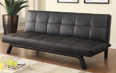 new black with red stiching sofa bed