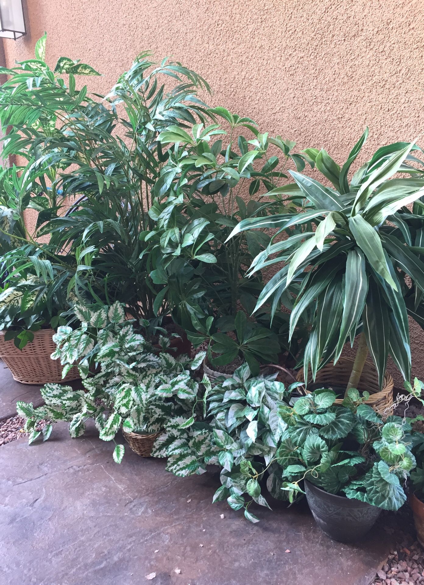 Updated-Assorted artificial plants and pots