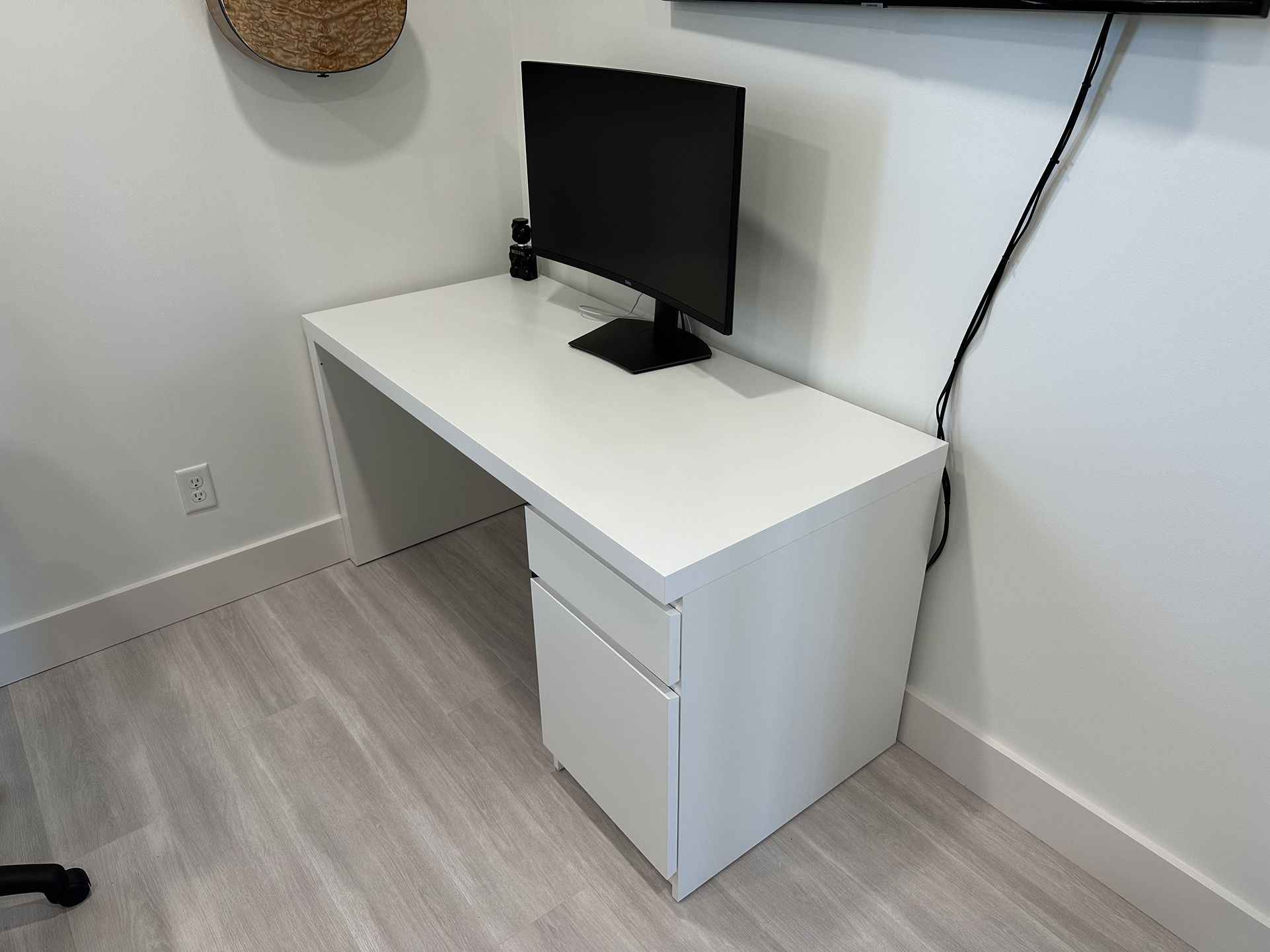 MALM Desk, white, 55 1/8x25 5/8 "