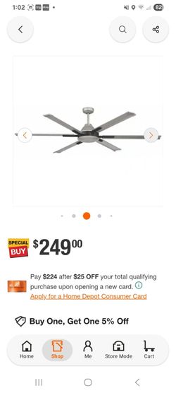 High Velocity 6 ft. Indoor/Outdoor Titanium Ceiling Fan with Wall Control Included