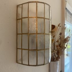 Gold Capiz Cylinder Wall Sconce World Market