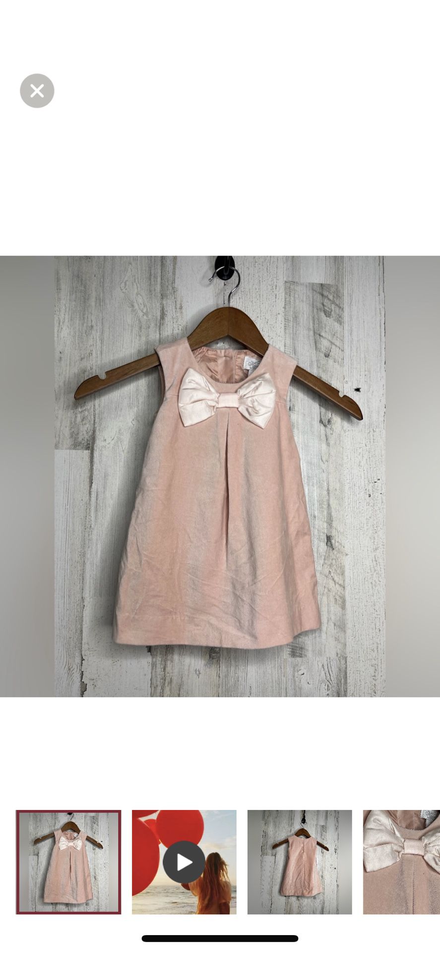 Heirlooms By Polly Finders Girls Sleeveless Velvet Bow Dress Pink Size 18M