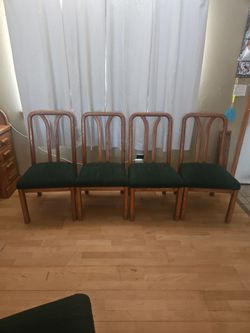 4 wooden chairs