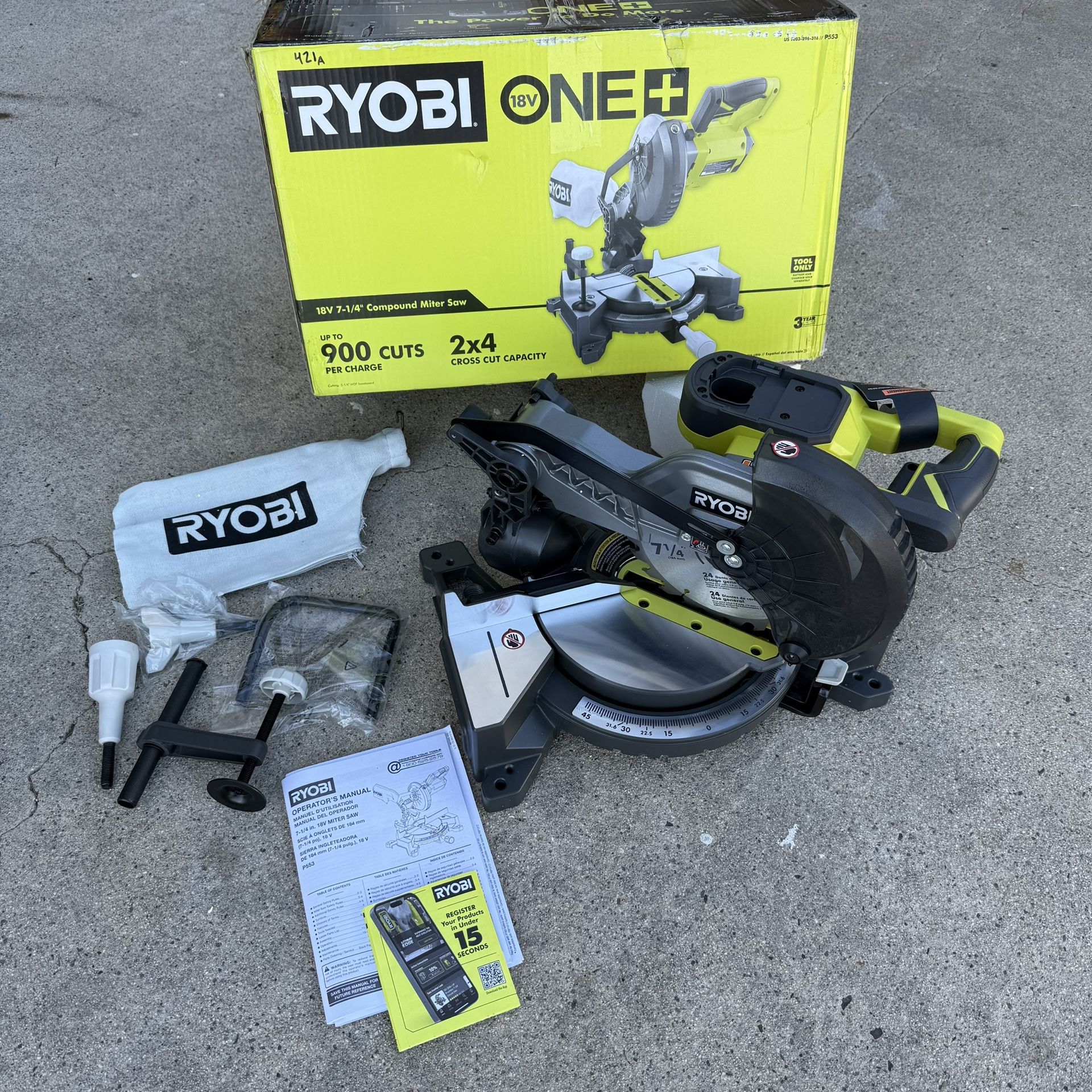 RYOBI ONE+ 18V Cordless 7-1/4 in. Compound Miter Saw (Tool Only)