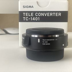 Sigma TC‑1401 1.4× Teleconverter – Nikon F – $190 FIRM