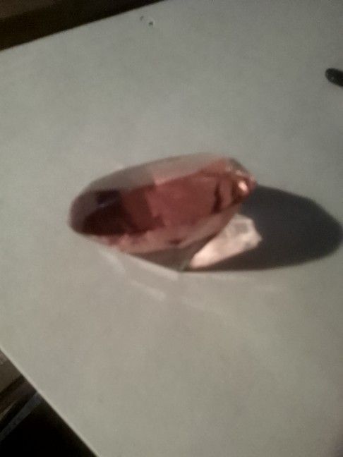 Amber colored glass Diamond Desk Paperweight