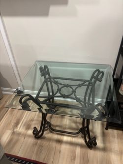 Glass top side table