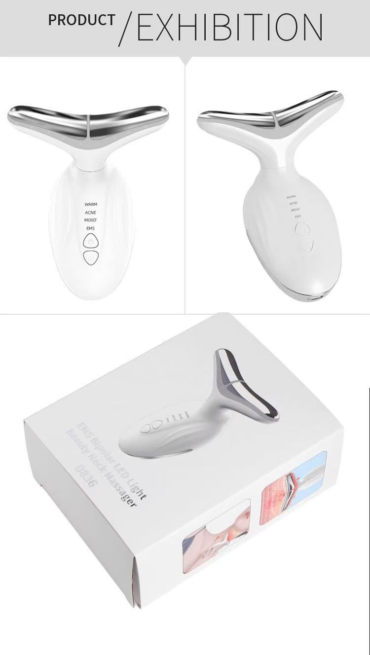 EMS bipolar LED beauty neck massager.