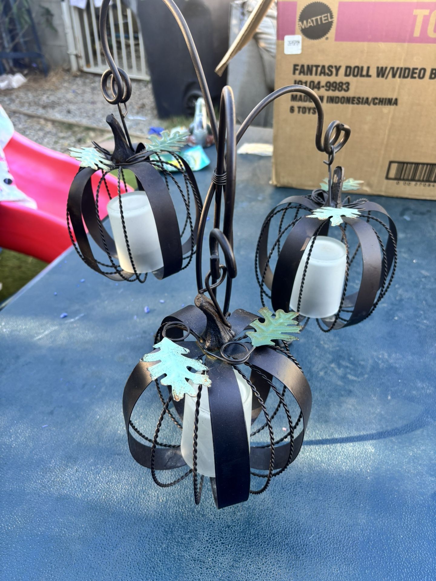 Pumpkin metal candle Holder