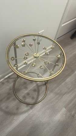 Small gold glass table