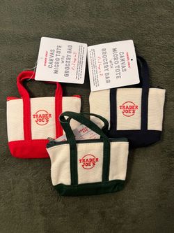 Trader Joe’s canvas, MICRO tote with grocery bag