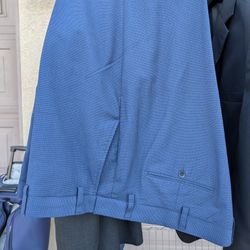 Oak Hill (DXL) Men's Slack - Small Blue Check Pattern - 54 X 30
