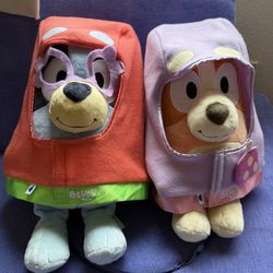 Bluey and Bingo Build A Bears With Costumes and Carriers