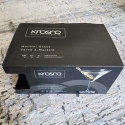box of 6 KROSNO brand Martini glasses 