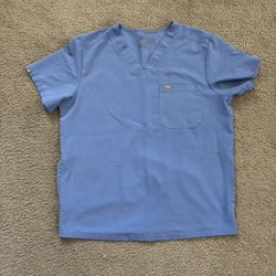Large FIGS light blue scrub top