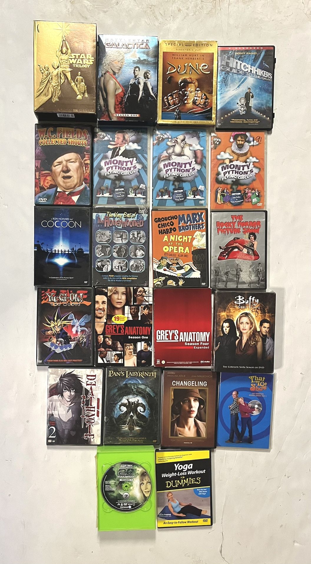 50 Sci Fi, Comedy, TV Show, Anime, Fantasy, & Yoga.