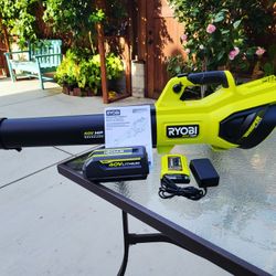 Ryobi brand new 40V HP Brushless 190 MPH 730 CFM Cordless Battery Jet Fan Leaf Blower whit (1) battery/ charger.