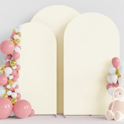 Wokceer Wedding Arch Cover (7.2FT, 6.6FT, 6FT) Set Of 3 Spandex Fitted Wedding Arch Stand Covers For Round Top Chiara Arch Backdrop Stands Cover For B