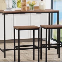 Rustic Table With Set Of Stools