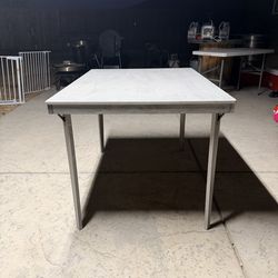 COSCO Gray Woodgrain Folding Dining Table – Seats 4 – Solid Wood & Foldable