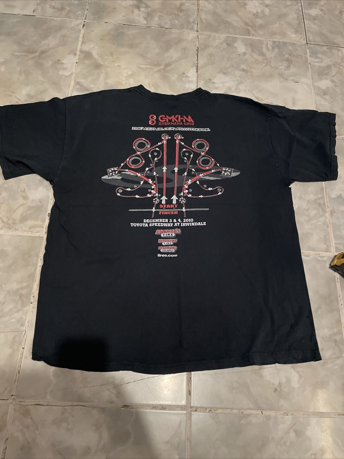 VTG Y2K Gymkhana Ken Block Invitational Toyota Speedway T shirt XL Distressed