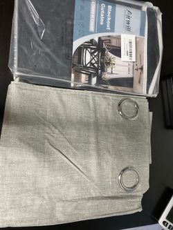 Gray/green 52 x84 inch 2 panels curtains new