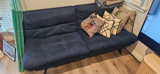 Navy Blue Tufted Futon Sofa