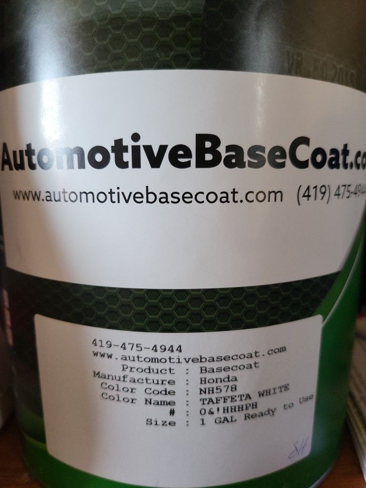 Auto Paint Honda Taffeta White NH578 Basecoat (1 GAL)
