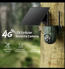 4G LTE Cellular Rechargeable Solar Panel Security Camera