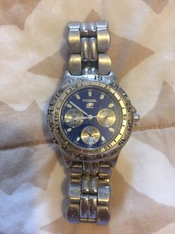 Silver fossil watch