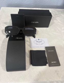 Prada Black Designer Sunglasses w/ Box & Accessories