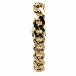 Men’s 10k Yellow Gold 8” Inch 13.5mm Cuban Link with CZ Cubic Zirconia Detail Bracelet GP3128742