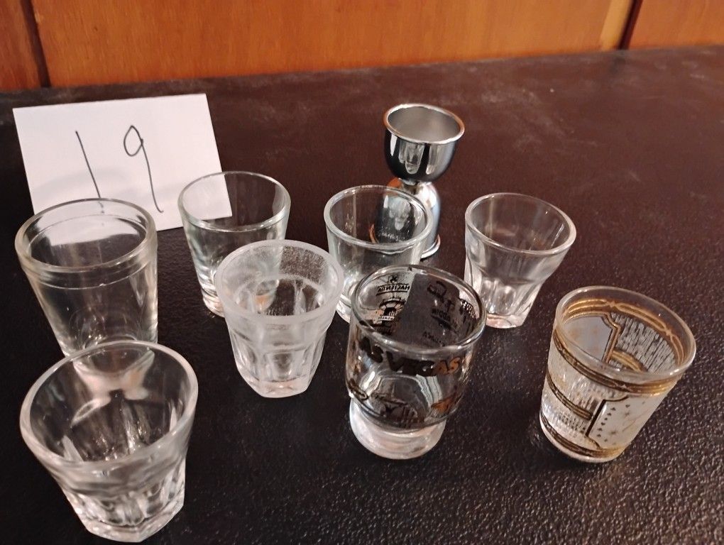 Estate Sale Vintage Glassware ( Set Of 8 Random Shot glasses)