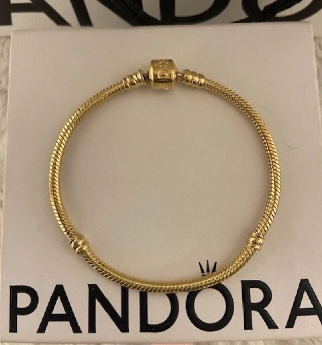 Pandora Moments 14k Yellow Gold Snake Charm Bracelet - 7.5in 