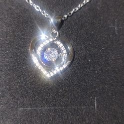 Moissanite Heart Necklace 1ct