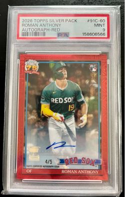 Topps 26 Series 1 Chrome Mojo Refractor Roman Anthony #91C-60 Red Sox Auto /5