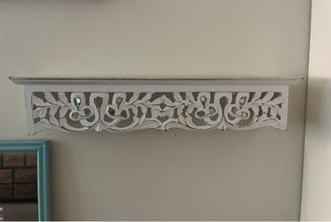 White rustic shelf ( 24in L)