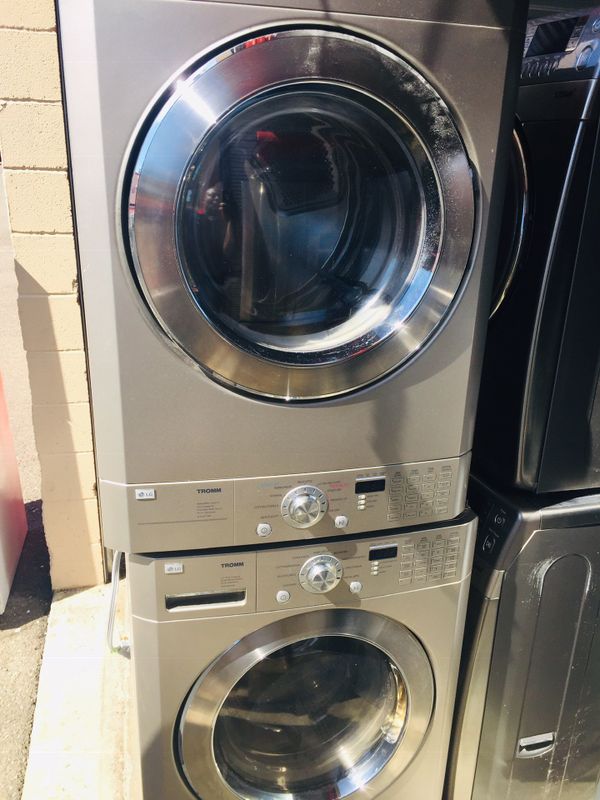 Extra large capacity LG washer and electric dryer stackable for Sale in