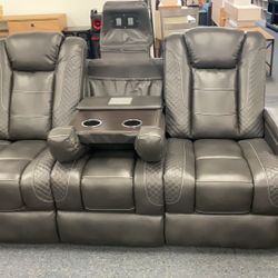 3 Pc. Power Reclining Set With Speakers USB Plug Ins And Lights $3400