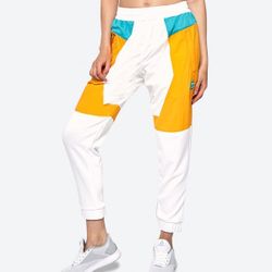 Reebok x Gigi Hadid Womens Medium Jogger Track Pants Turquoise & Yellow