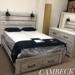 Brand New 4 Piéce Queen Panel Bedroom Set###Only $39 Down Payment with Financing 💥 No Needed Credit Check